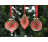 Julekugle i glas Ø8-10 cm assorteret - Tartan