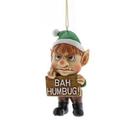 Bent Over Santa juleophæng i polyresin H10 cm - Rød