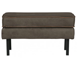 Skammel i læder 84 x 54 cm - Vintage cognac