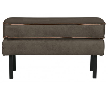 Skammel i læder 84 x 54 cm - Vintage cognac