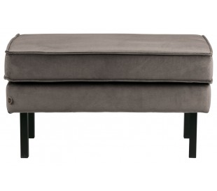 Skammel i læder 84 x 54 cm - Vintage armygrøn