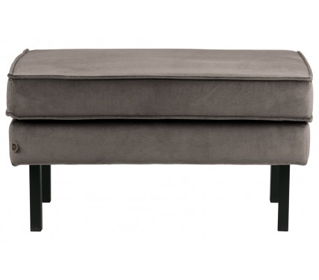 Skammel i læder 84 x 54 cm - Vintage armygrøn