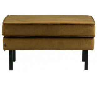 Skammel i velour 84 x 54 cm - Okker