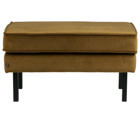 Skammel i velour 84 x 54 cm - Okker