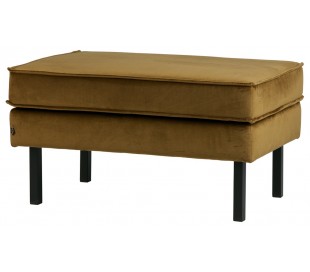 Skammel i velour 84 x 54 cm - Okker 2