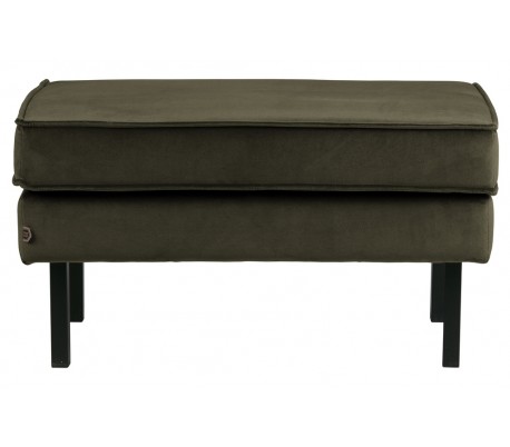 Skammel i velour 84 x 54 cm - Lys grå