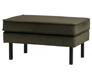 Skammel i velour 84 x 54 cm - Lys grå 2