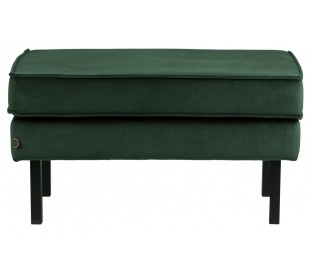 Skammel i velour 84 x 54 cm - Varm grøn