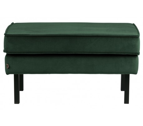 Skammel i velour 84 x 54 cm - Varm grøn