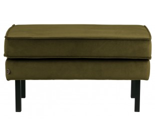 Skammel i velour 84 x 54 cm - Blå