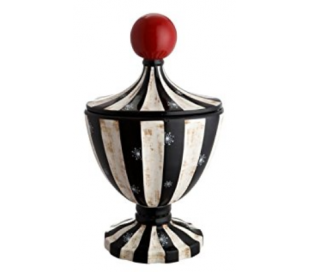 Bjørn på tromme i papmaché H45 x Ø30 cm