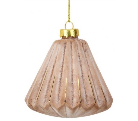 Julekugle i glas Ø8 cm - Antik pink