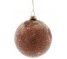Julekugle i glas Ø8 cm - Frostet rust
