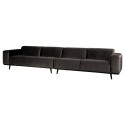 4-personers sofa i velour 372 cm - Honninggul