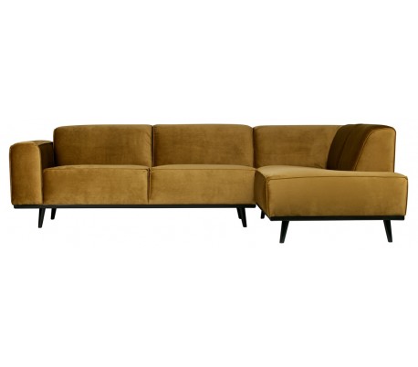 Hjørnesofa i velour 274 x 210 cm - Varm grøn