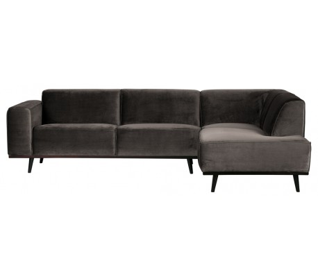 Hjørnesofa i velour 274 x 210 cm - Honninggul