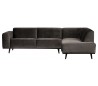 Hjørnesofa i velour 274 x 210 cm - Taupe