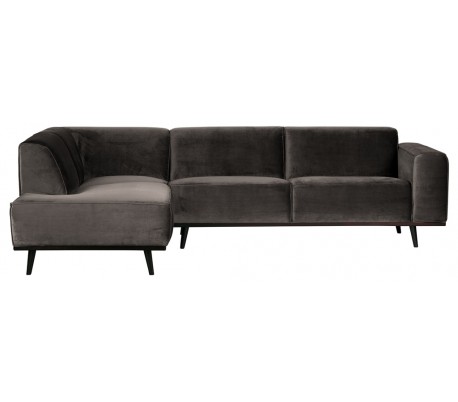 Hjørnesofa i velour 274 x 210 cm - Honninggul