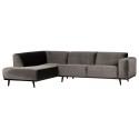 Hjørnesofa i velour 274 x 210 cm - Honninggul
