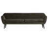 3-personers sofa B230 cm - Varm grøn velour