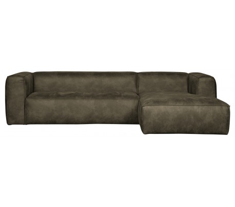 Moderne hjørnesofa i læder 305 x 175 cm - Vintage sort