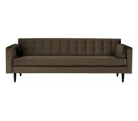 3-personers sofa i velour B236 cm - Varm grøn
