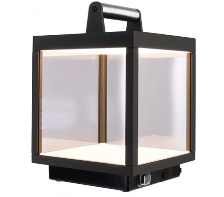 Sheratan II Bordlampe til USB opladning H38 cm - Sort