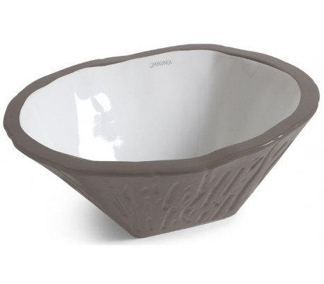 Terra håndvask i keramik 54 x 46 cm - Mat ler grå