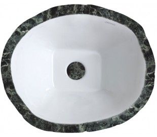 Terra håndvask i keramik 54 x 46 cm - Hvid marmor 2