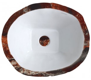 Terra håndvask i keramik 54 x 46 cm - Grøn marmor 2