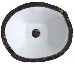 Terra håndvask i keramik 54 x 46 cm - Lava marmor 2