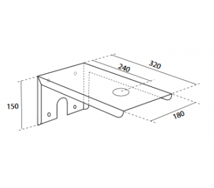 Bacile hylde til vægmontering af vask - Hvid 2