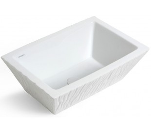 Terra håndvask i keramik 54 x 46 cm - Hvid 2