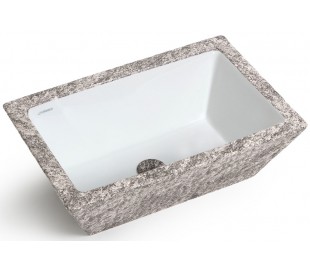 Pietra håndvask i keramik 59,5 x 39,5 cm - Rosa marmor 2