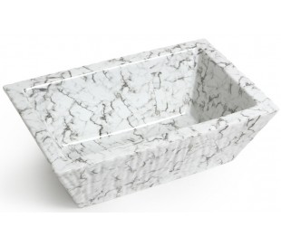 Pietra håndvask i keramik 59,5 x 39,5 cm - Gråbrun marmor 2