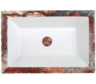 Pietra håndvask i keramik 59,5 x 39,5 cm - Sort marmor 2