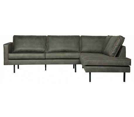 Hjørnesofa højrevendt i læder 266 x 213 cm - Vintage cognac