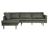 Rodeo Hjørnesofa venstrevendt i læder 266 x 213 cm - Vintage armygrøn