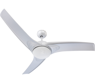 Premier loftventilator med fjernbetjening og lys Ø132 cm - Mat nikkel/Transparant