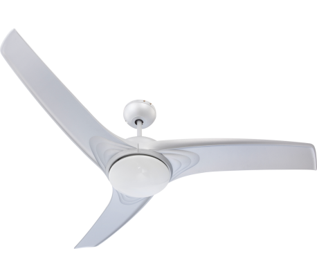 Premier loftventilator med fjernbetjening og lys Ø132 cm - Mat nikkel/Transparant