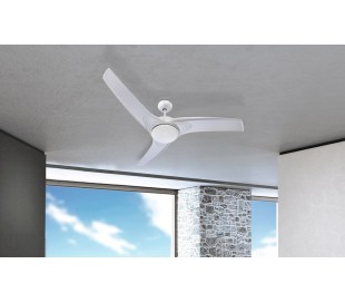 Premier loftventilator med fjernbetjening og lys Ø132 cm - Mat nikkel/Transparant 2