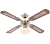 Champion loftventilator med lys Ø106,6 cm - Brun/Antik messing