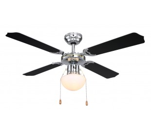 Champion loftventilator med lys Ø106,6 cm - Brun/Antik messing