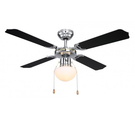 Champion loftventilator med lys Ø106,6 cm - Brun/Antik messing