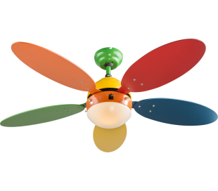 Wade loftventilator med lys Ø106,6 cm - Natur/Mat nikkel