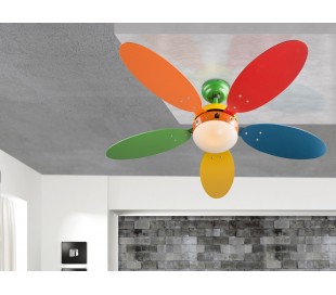 Wade loftventilator med lys Ø106,6 cm - Natur/Mat nikkel 2