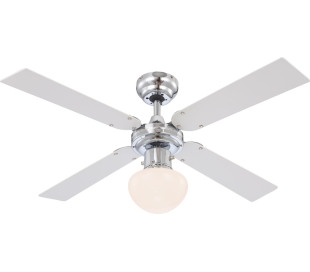 Champion loftventilator med lys Ø106,6 cm - Brun/Antik messing