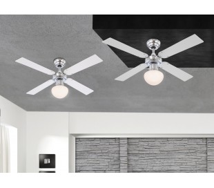 Champion loftventilator med lys Ø106,6 cm - Brun/Antik messing 2