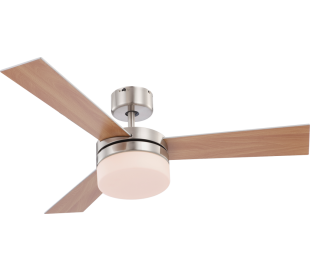 Fabiola loftventilator med fjernbetjening og lys Ø132 cm - Brun/Mat nikkel