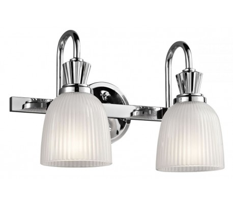 Cora Badeværelseslampe i stål og glas H24,1 cm 1 x G9 LED - Poleret krom/Hvid